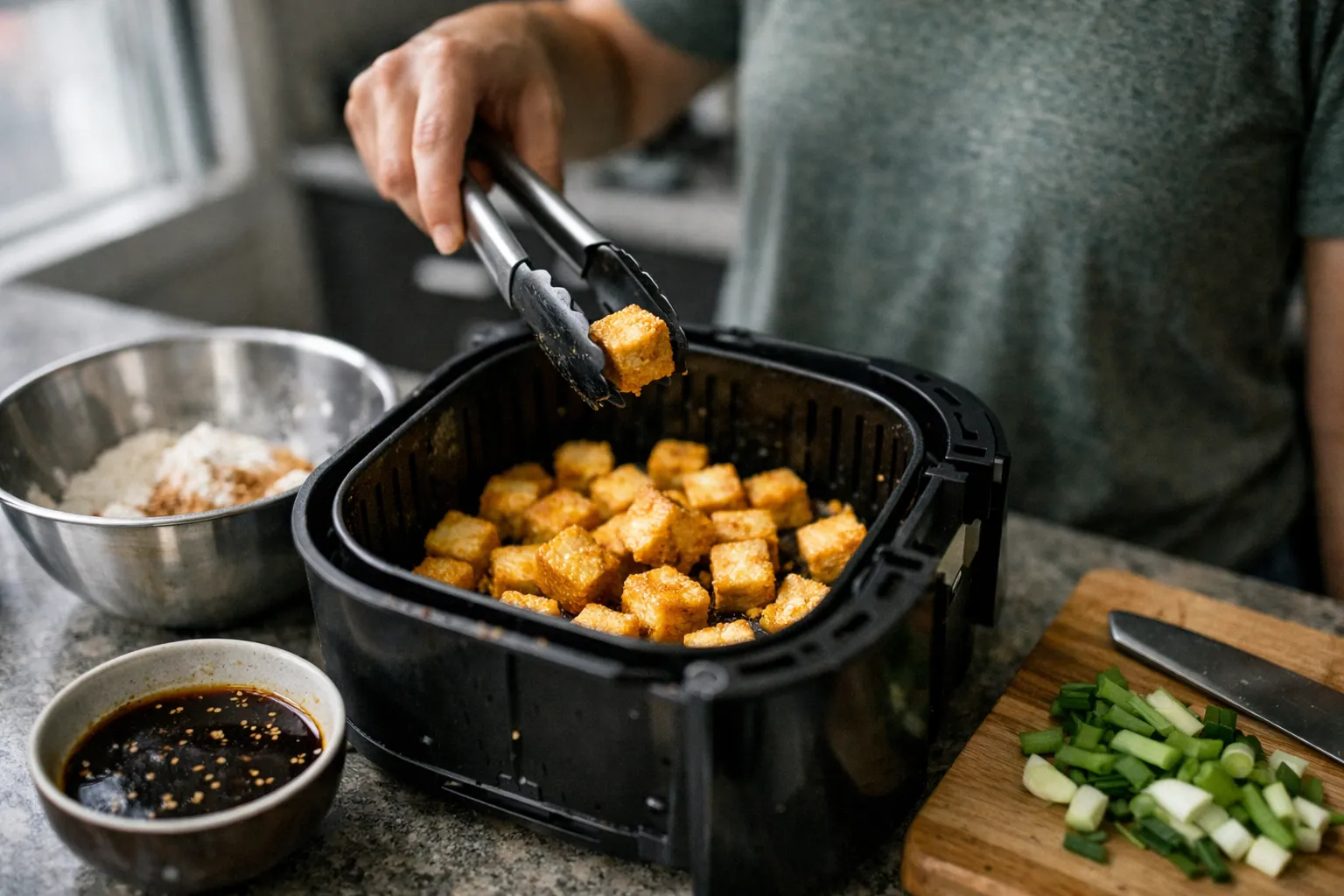 Crispy Air-Fryer Tofu That Doesn’t Stick: 15-Minute Tutorial