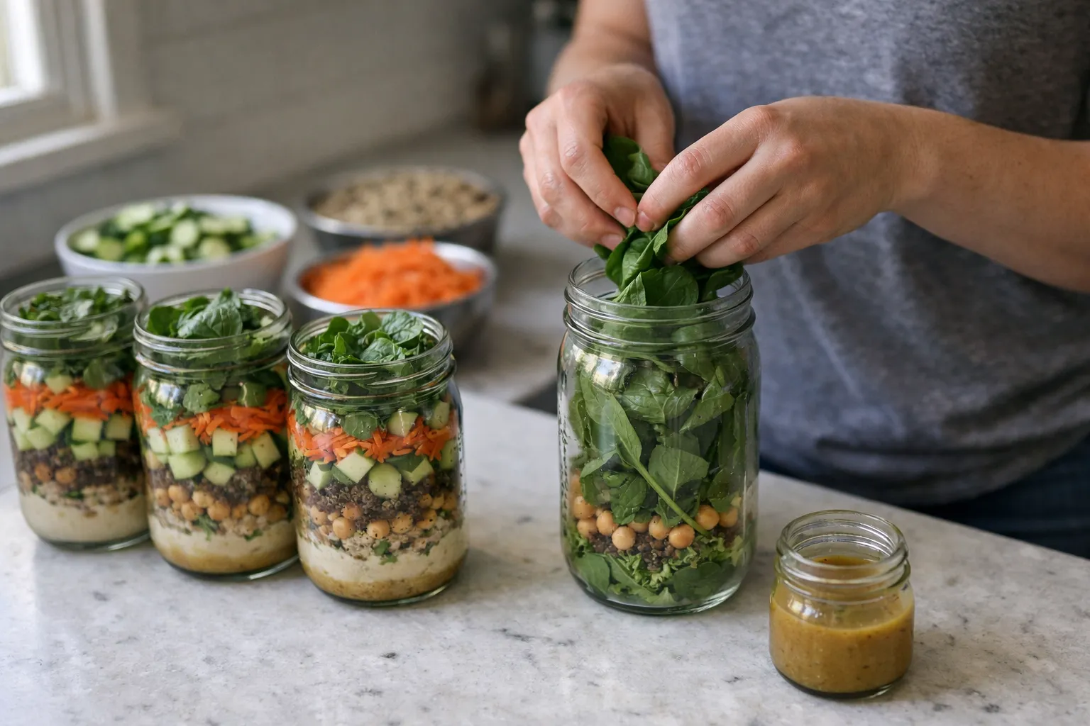 How to Meal-Prep 5 Mason Jar Salads That Stay Crisp for 4 Days