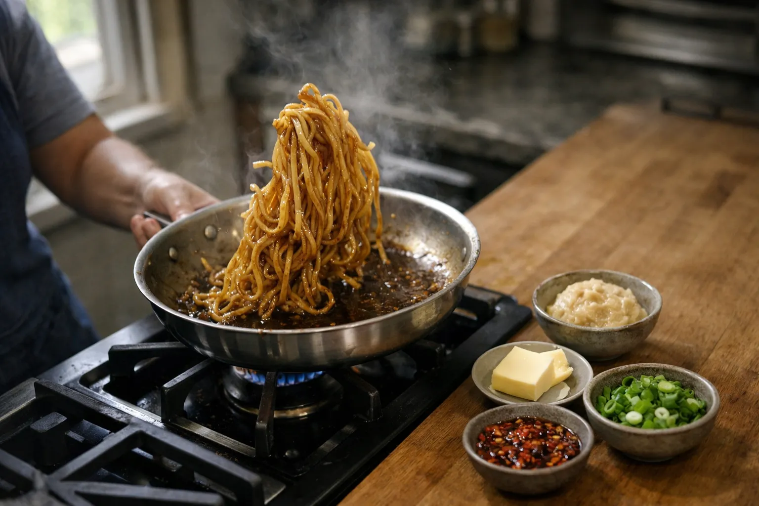 How to Make a 15-Minute Miso-Butter Noodle Bowl (3 Proteins)