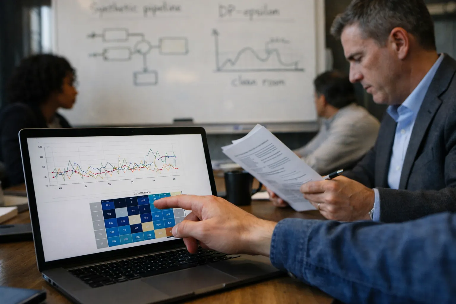 Balancing Synthetic Data and Differential Privacy for Enterprise LLMs
