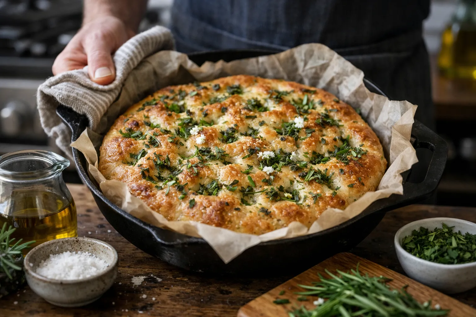 Overnight No‑Knead Spring Herb Focaccia: Step‑by‑Step Guide