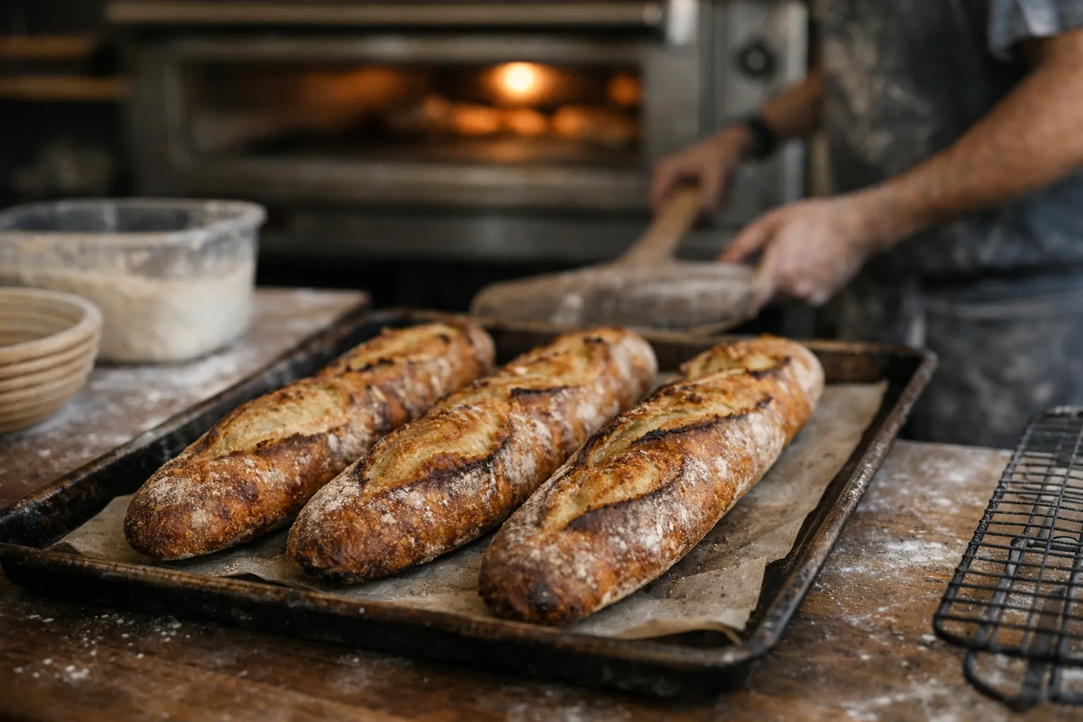 Master High-Hydration Sourdough Baguettes: Hydration, Shaping & Bake