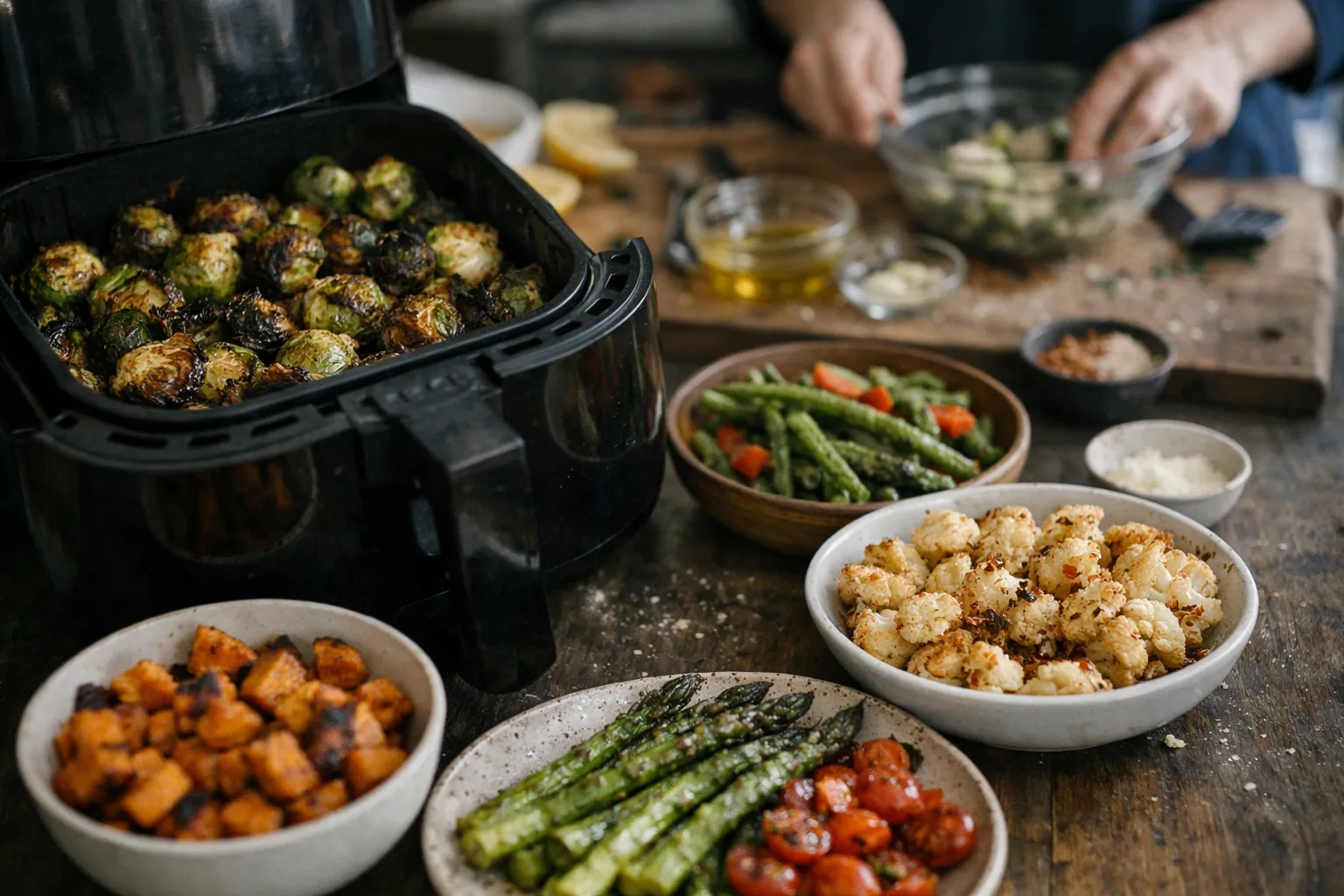 10 Air‑Fryer Veg Sides in 20 Minutes: Ingredients, Prep & Swaps