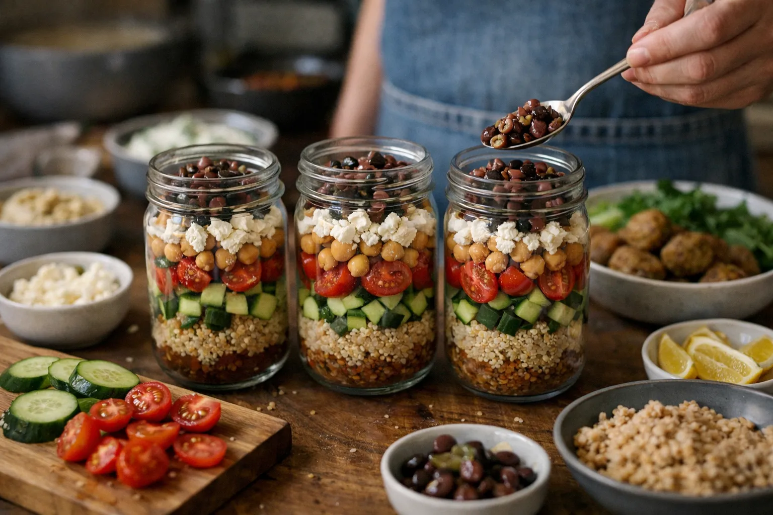Make-Ahead Mason-Jar Mediterranean Grain Bowls: Prep, Layers & Swaps